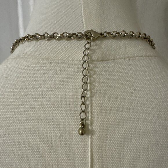 Bridgerton Women Necklace Statement Multicolor Stones Rhinestone Gold Chain - Picture 10 of 11